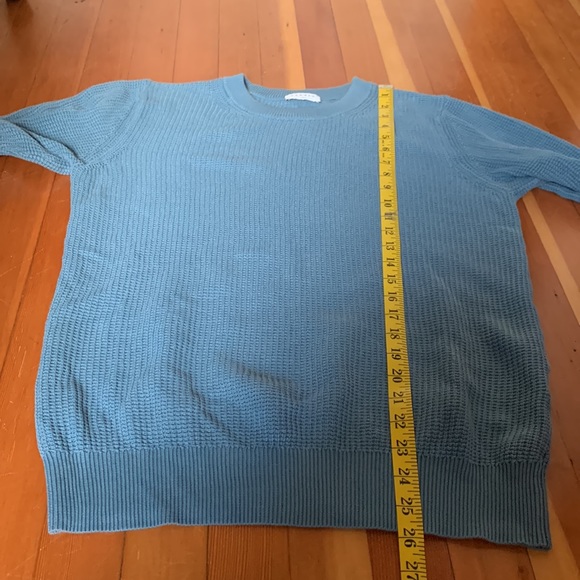 Sandro Paris Blue Crewneck Sweater 100% Cotton - Picture 3 of 9